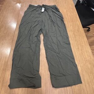 Banana Republic Pants Womens M Green Ankle Tencel High Rise Drawstring NWT